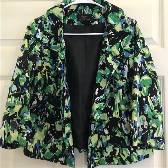 TRENZ green floral lined jacket/blazer - Picture 6 of 7